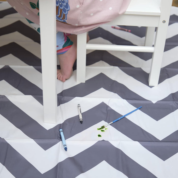 Prince Lionheart Catch All Floor Mat (Chevron Grey  & White)