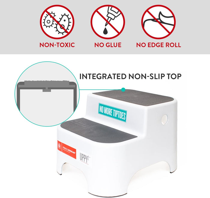Prince Lionheart Dual Height UPPY2 Step Stool, Perfect Step Stool for Potty Training (Galactic Grey)