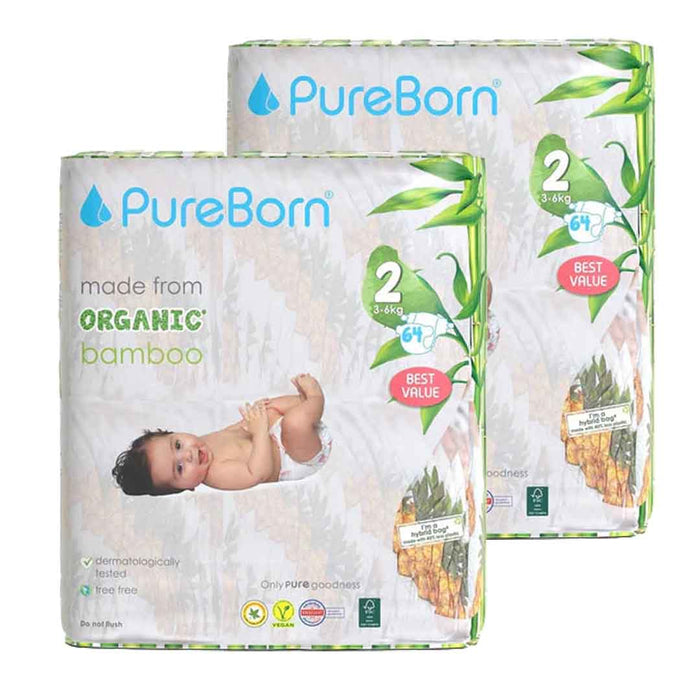 PureBorn Double Pack Size 2 - 2pcs