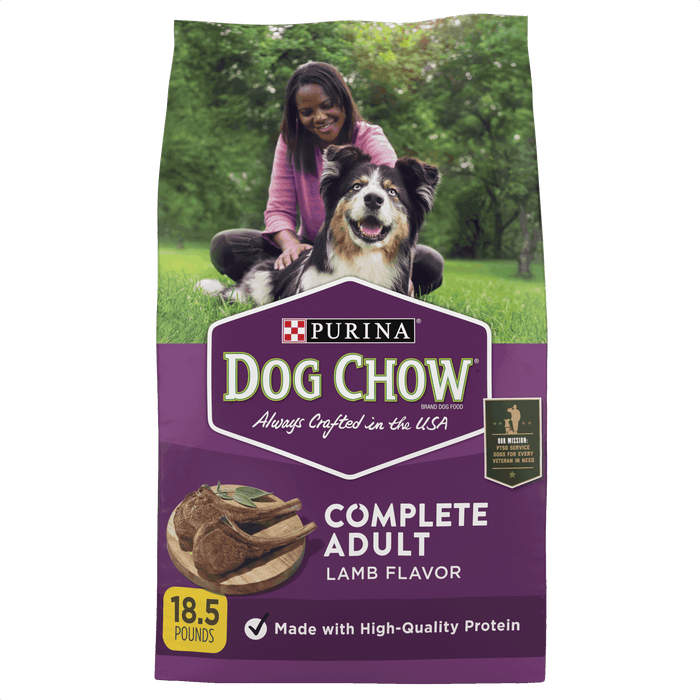 Purina Dog Chow Complete Adult Dry Dog Food Kibble With Lamb Flavor