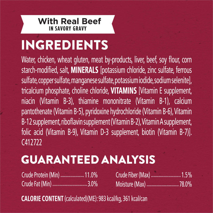 Purina Dog Chow High Protein Wet Dog Food With Real Chicken or With Real Beef In Savory Gravy Variety Pack