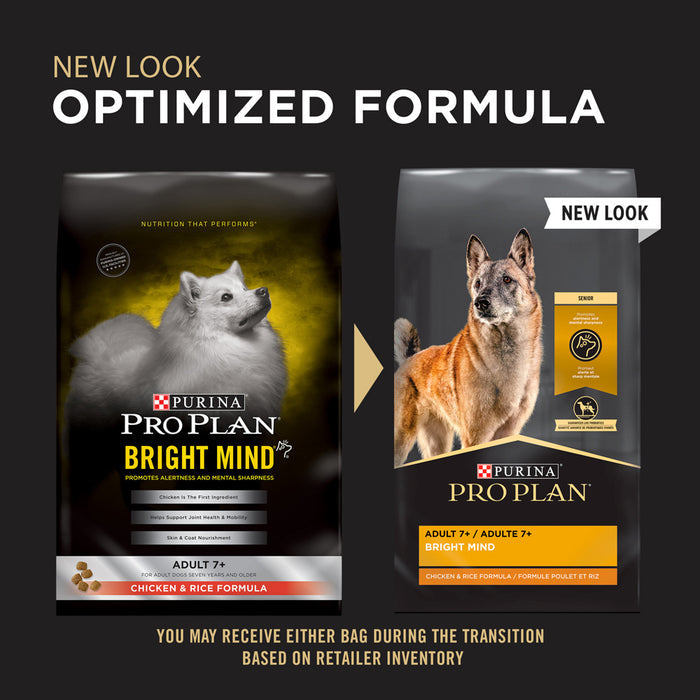 Purina Pro Plan Bright Mind Adult 7plus Chicken & Rice Formula Dry Dog Food