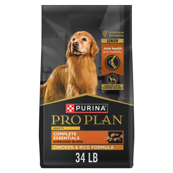 Purina Pro Plan Senior Dog Food With Probiotics for Dogs, Shredded Blend Chicken & Rice Formula