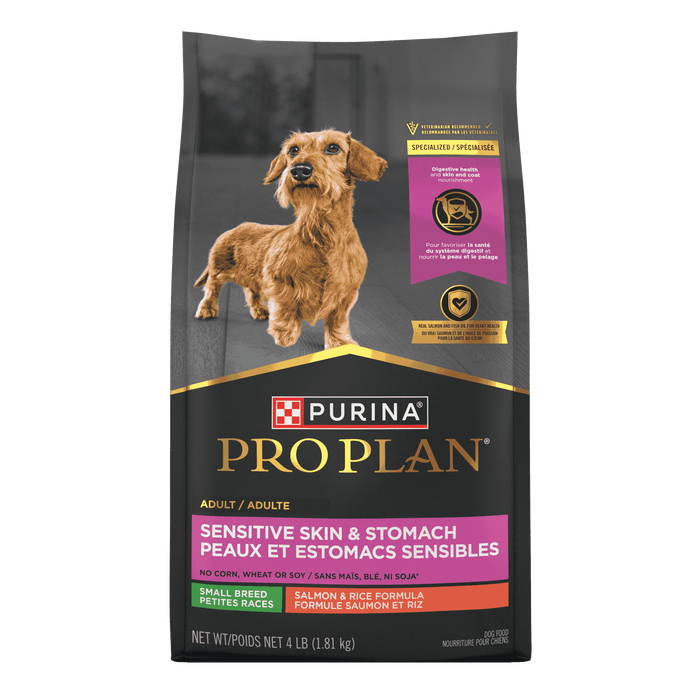 Purina Pro Plan Sensitive Skin and Stomach Dog Food Small Breed, Adult Salmon & Rice Formula