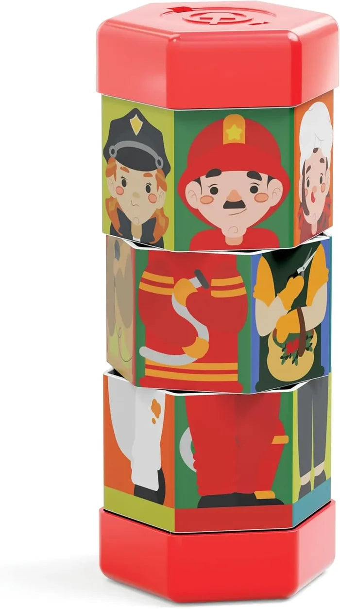 Quercetti Tub Mix & Match Rotating Puzzle- Character