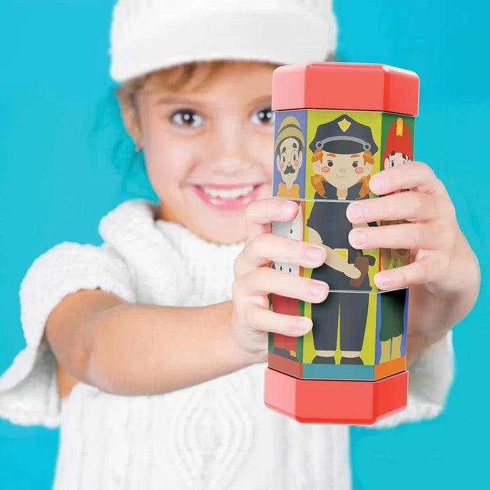 Quercetti Tub Mix & Match Rotating Puzzle- Character