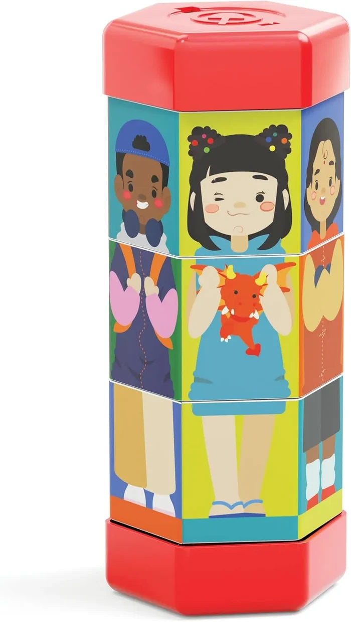 Quercetti Tub Mix & Match Rotating Puzzle- Character