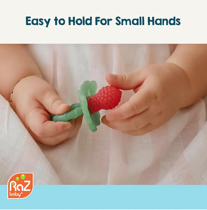 RaZbaby Chompy Teether Soft Silicone Teething Toy for Infants & Babies (3Months+)