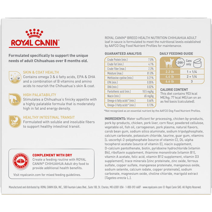 Royal Canin Breed Health Nutrition® Chihuahua Adult Loaf In Sauce Dog Food, 3 oz, 6-pack