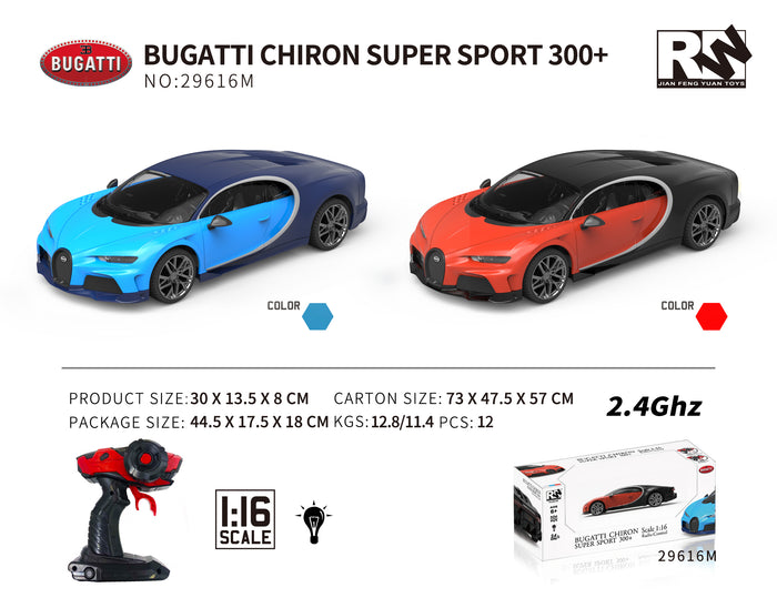 Rw 2.4G 1:16 Scale Bugatti Chiron 4W Licensed Remote Control Car