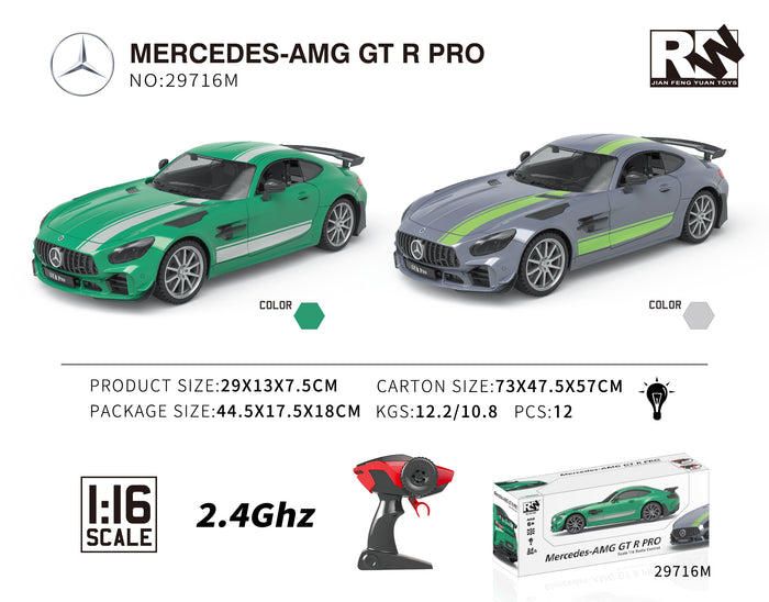Rw 2.4G 1:16 Scale Mercedes AMG GTR Pro 4W Licensed Remote Control Car