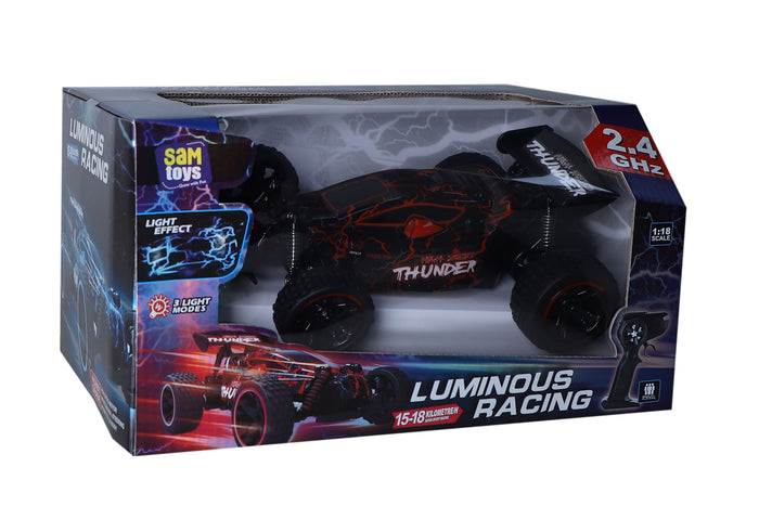 Sam Toys Luminous 1:18 Racing Car With 3 Light Modes 2.4Ghz (Red/Blue)