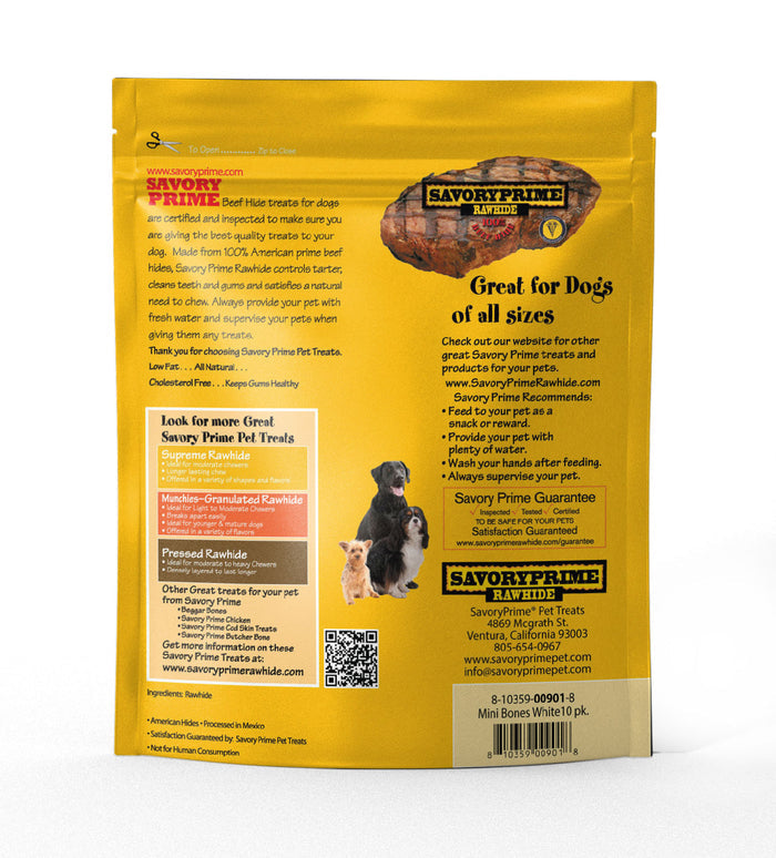 Savory Prime AMERICAN Mini Bones for Dogs - 10 pk