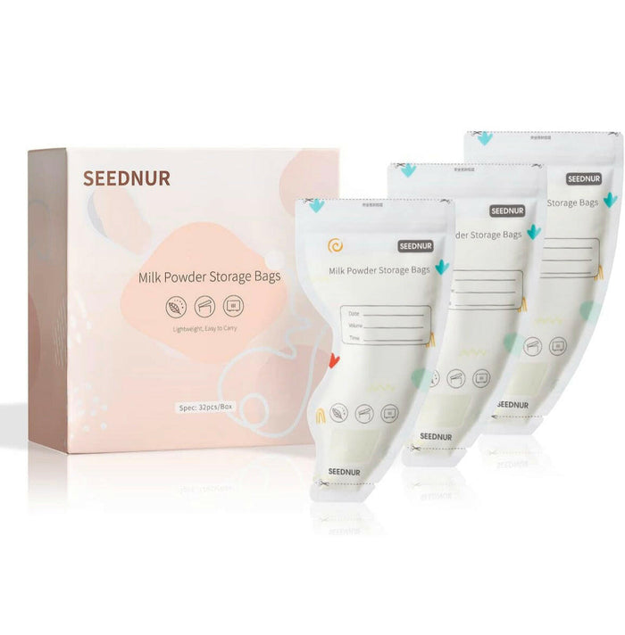 SEEDNUR Baby Formula Storage Bag for Travel Milk Powder Dispenser Portable Infant Feeding Food Pouches 1.8oz 32pcs.