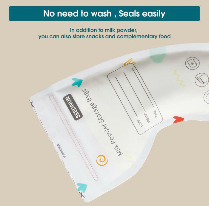 SEEDNUR Baby Formula Storage Bag for Travel Milk Powder Dispenser Portable Infant Feeding Food Pouches 1.8oz 32pcs.