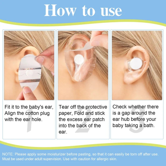 SEFUDUN Ear Covers for Shower 60 pcs ,Waterproof Ear Protector Covers.