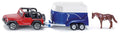 Siku Die Cast Jeep With Horse Trailer