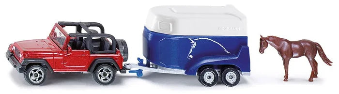 Siku Die Cast Jeep With Horse Trailer