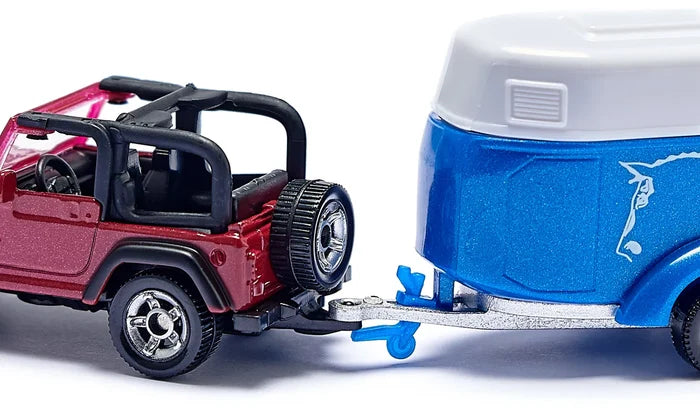 Siku Die Cast Jeep With Horse Trailer