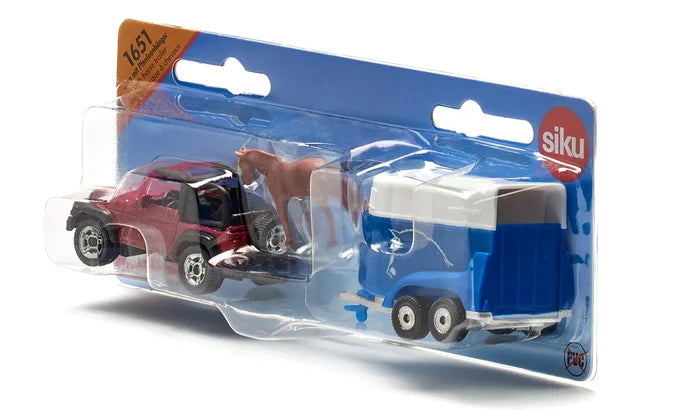 Siku Die Cast Jeep With Horse Trailer