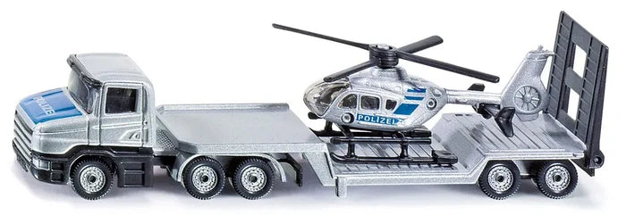 Siku Die Cast Low Loader With Helicopter