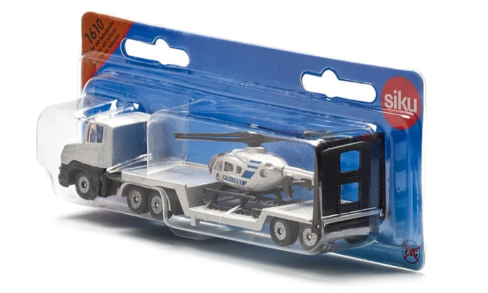 Siku Die Cast Low Loader With Helicopter