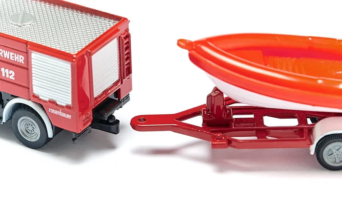Siku Die Cast Unimog Fire Engine With Boat
