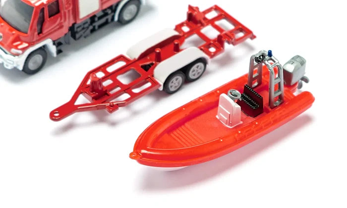 Siku Die Cast Unimog Fire Engine With Boat