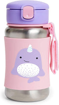 Skip Hop Zoo Stainless Steel Straw Bottle (Narwhal)