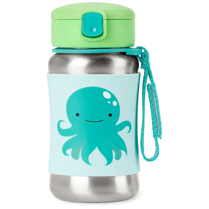 Skip Hop Zoo Stainless Steel Straw Bottle (Octopus)