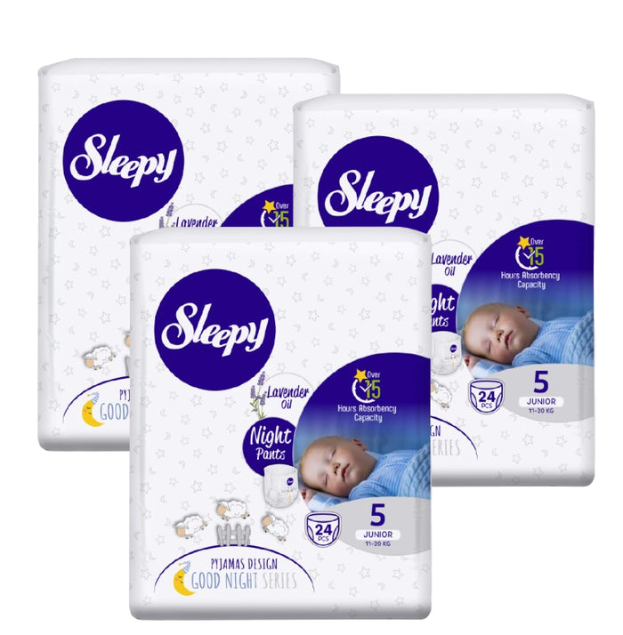 Sleepy Night Pants with Lavender Oil Size 5/Junior - 24pcs Pack Of 3