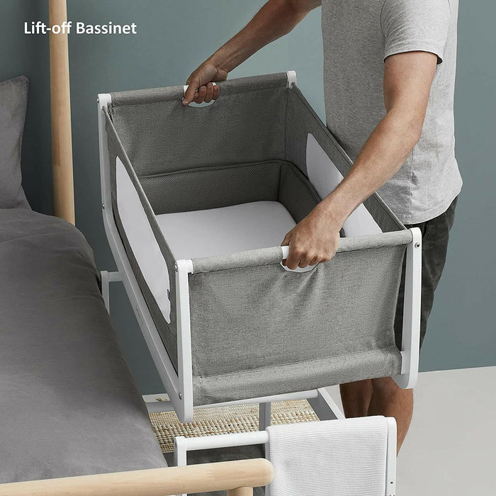 Snuzpod 4 Bedside Crib - Sleep Tight & Safe - Grey.