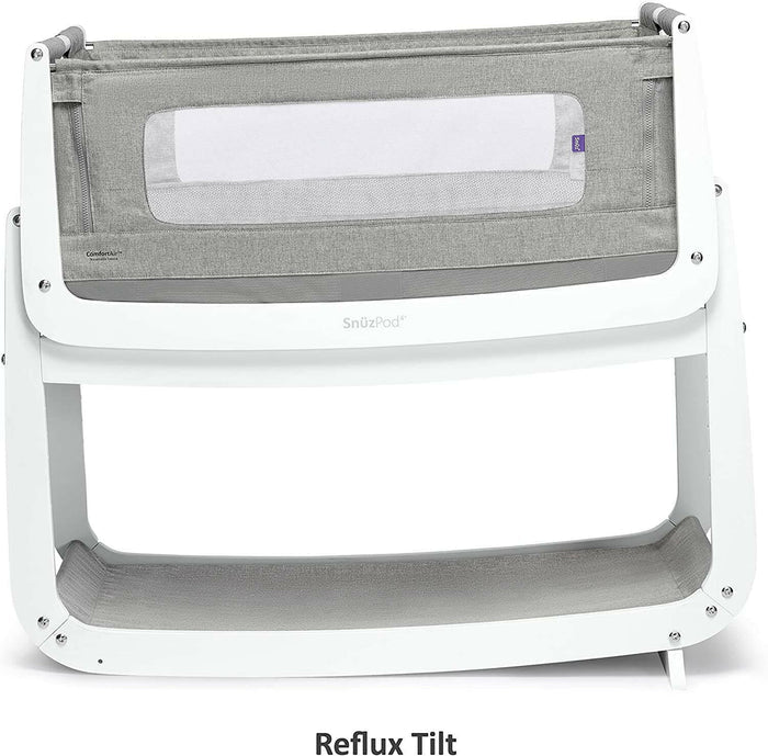 Snuzpod 4 Bedside Crib - Sleep Tight & Safe - Grey.