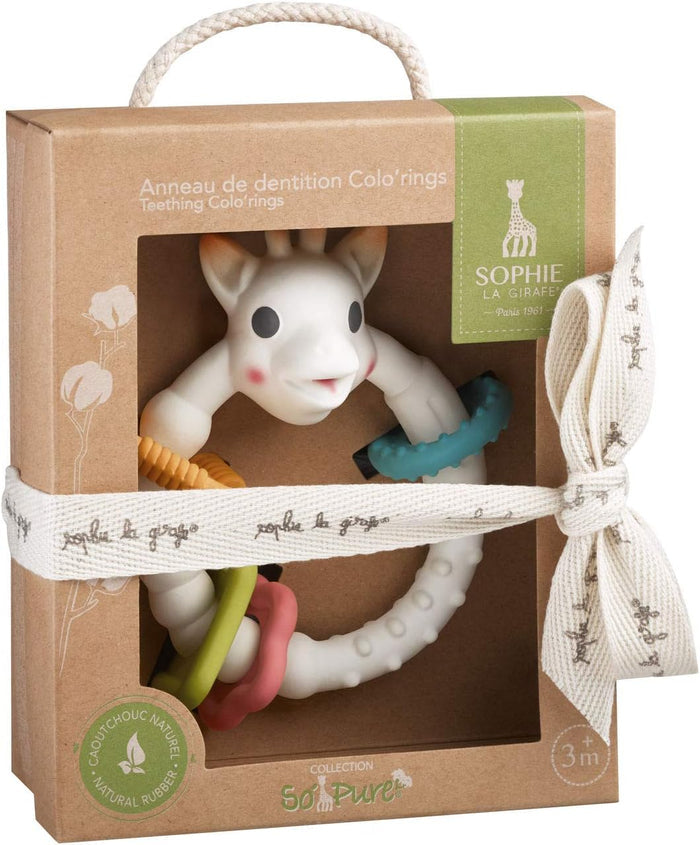 Sophie La Girafe Multitextured Teether Colo'Rings So'Pure Gift Box Multicolour