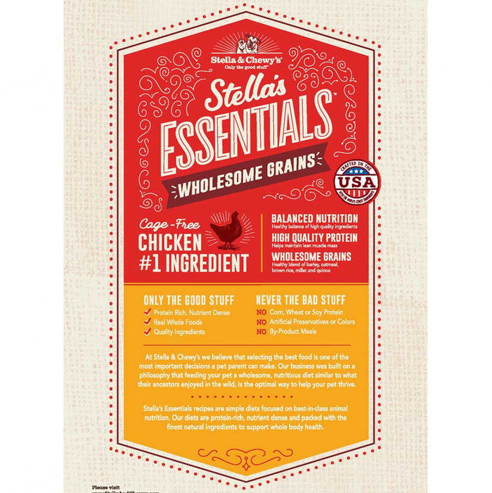 Stella & Chewy's Stella's Essentials Kibble Cage Free Chicken & Wholesome Grains Recipe Dry Dog Food