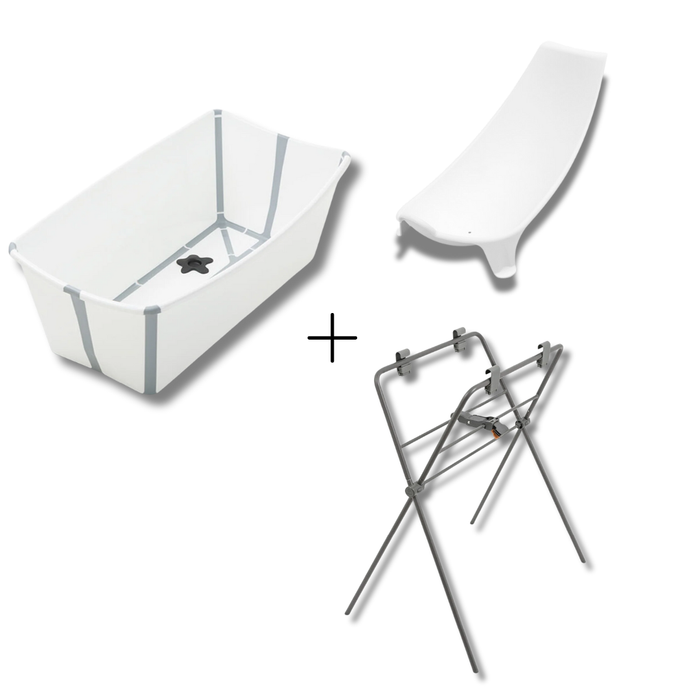 Stokke Flexi Bath White + Newborn Support & Flexi Bath Bundle