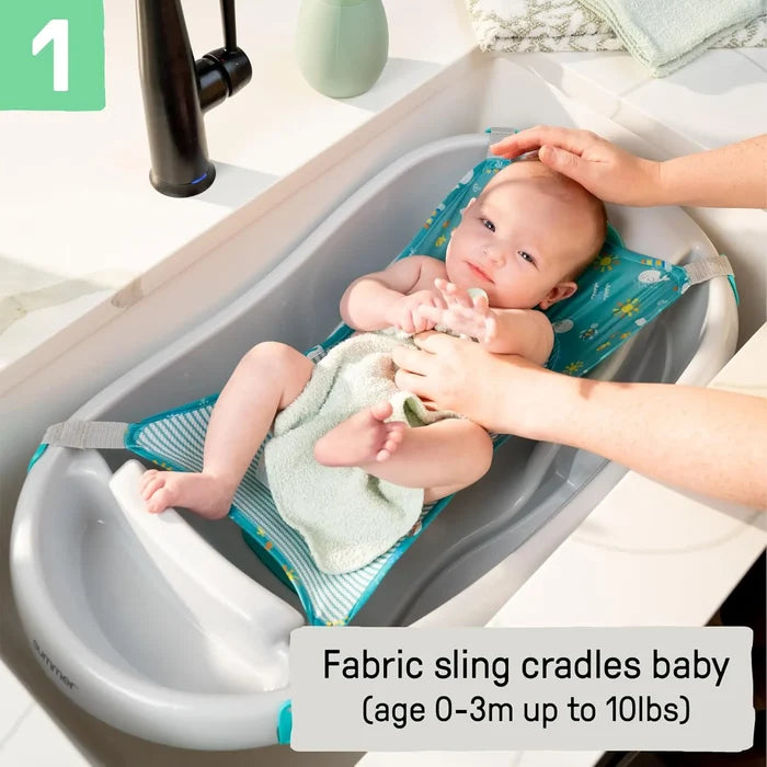 Summer Infant Comfy Clean Deluxe Newborn to Toddler Baby Bathtub (0-24 Months)
