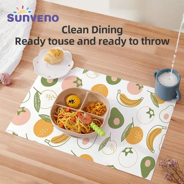 Sunveno Baby Feeding Disposable Travel Multipurpose Placemats – 20Pcs
