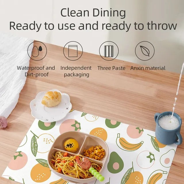 Sunveno Baby Feeding Disposable Travel Multipurpose Placemats – 40Pcs