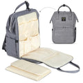 Sunveno Diaper Travel Backpack XL With Straps & Changing Pad – Grey