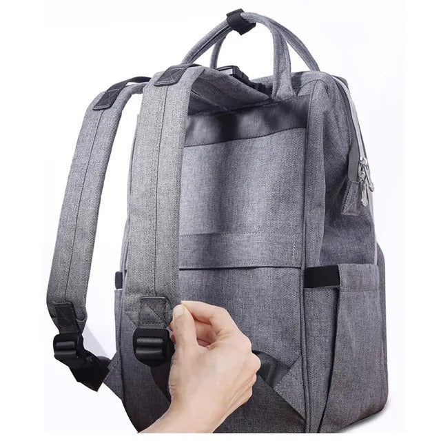Sunveno Diaper Travel Backpack XL With Straps & Changing Pad – Grey