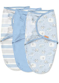 SwaddleMe Original Swaddle – Size Small/Medium, 0-3 Months, 3-Pack (Elephant Stripes).