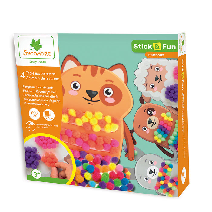 Sycomore 3 Pompoms Boards Farm Animals