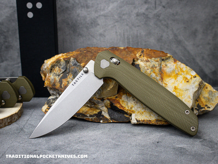 Tactile Knife Co. Maverick Green G-10 Stonewash Magnacut