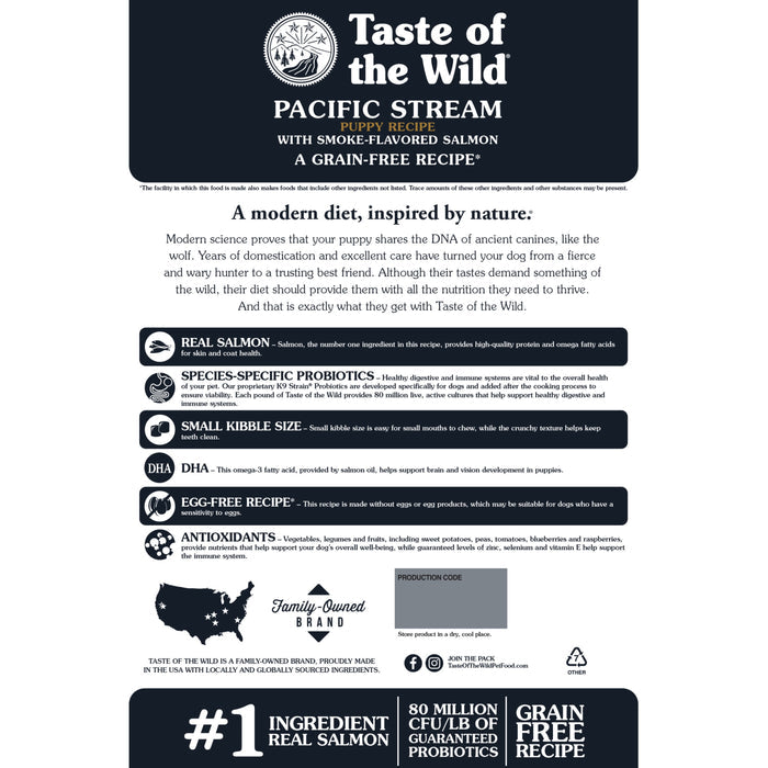 Taste of the Wild Pacific Stream Puppy Recipe with Smoke-Flavored Salmon