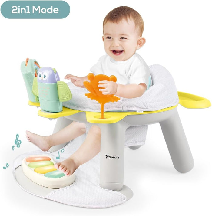 Teknum 2 In 1 Dining Chair Toddler Play Seat With Pedal Piano (Butterfly)