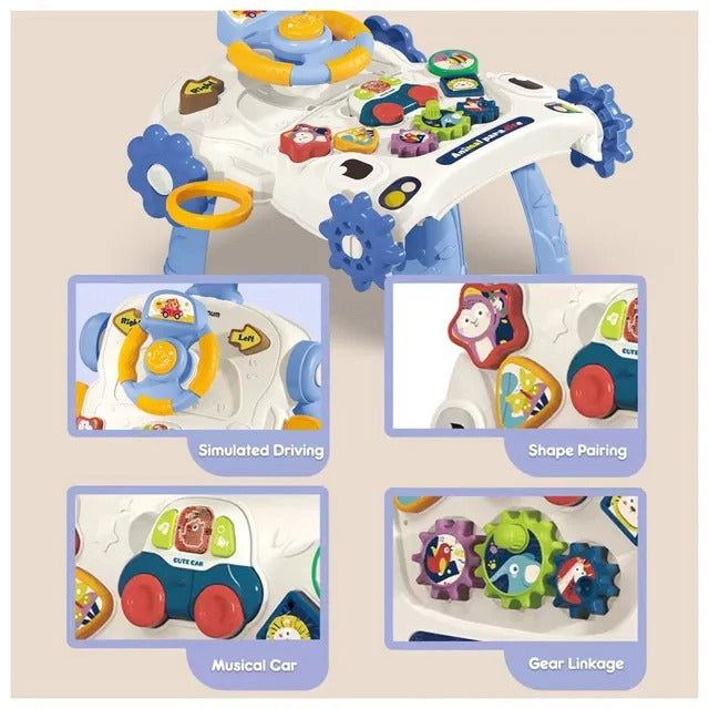 Teknum 3-in-1 Baby Walker with Musical Keyboard – Blue