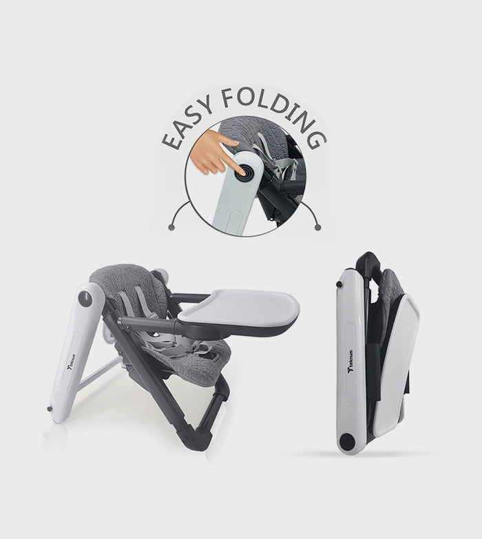 Teknum 3 In 1 Kids Foldable Dining Booster Chair (Grey)