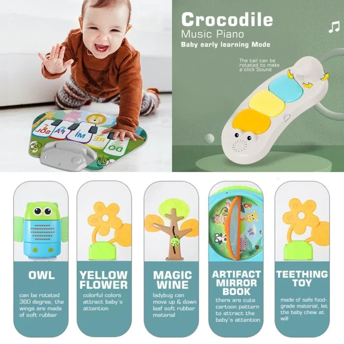 Teknum 4-In-1 Activity Jumper, Feeding Chair, Drawing Table, Playing Station With Musical Mat