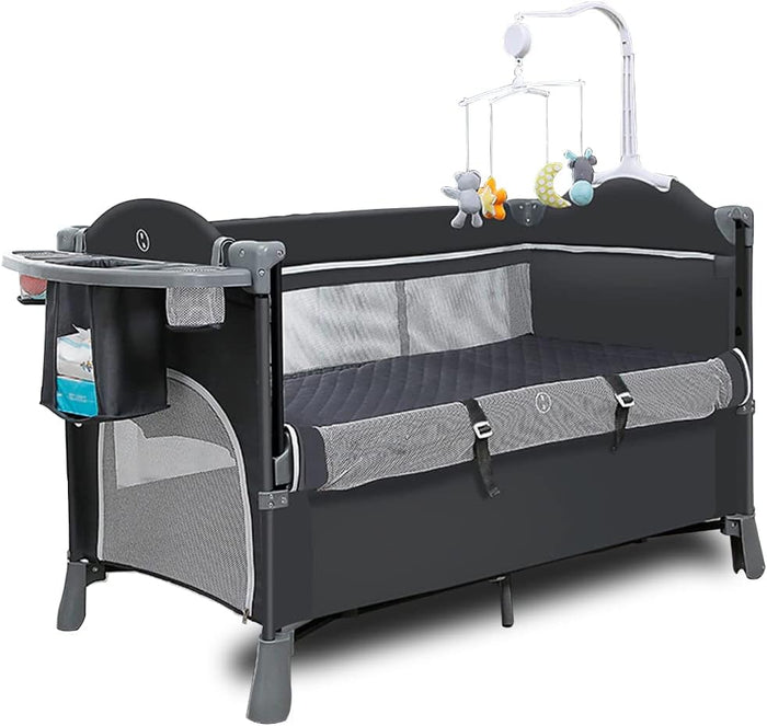 Teknum 4 in 1 Baby Bedside Co-Sleeper Bassinet and Playpen With Rocker